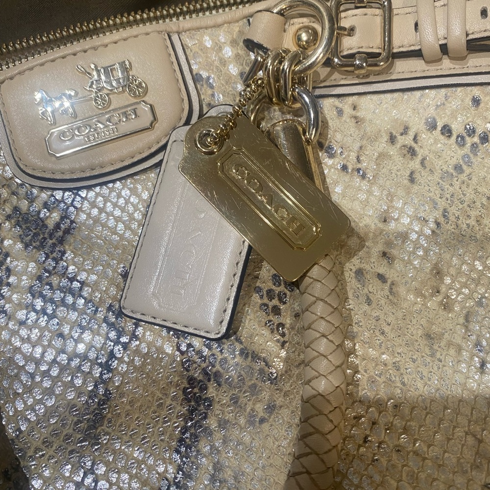 Coach Madison Lindsey Python Leather Satchel Purse - image 4